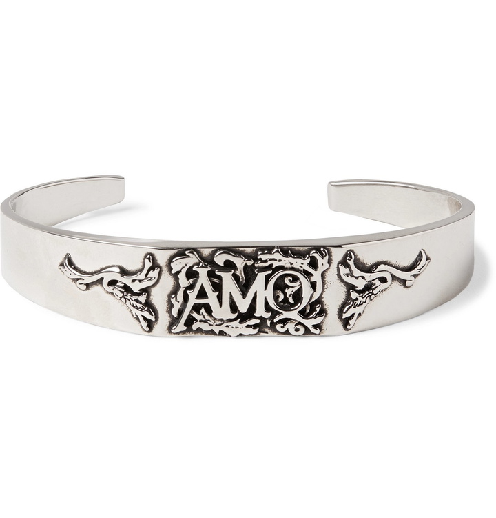 Photo: Alexander McQueen - Logo-Detailed Ivy Silver-Tone Cuff - Silver