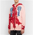 AMIRI - Logo-Embroidered Printed Loopback Cotton-Jersey Zip-Up Hoodie - Red