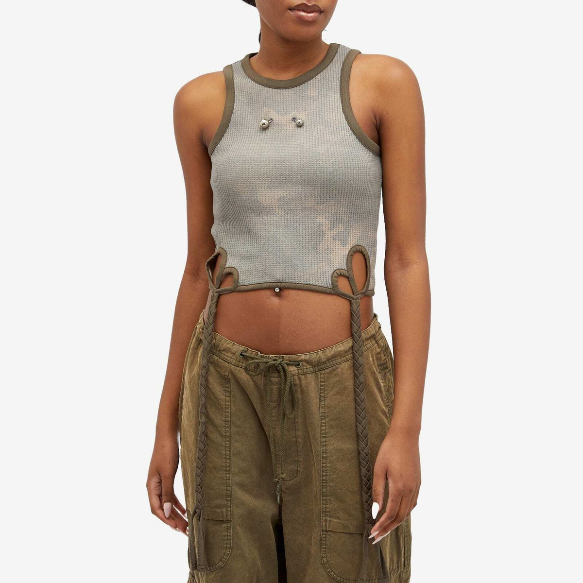 ★ANDERSSON BELL★ Essential Camouflage Hand Braided Waffle Andersson Bell Women's Camouflage Hand-Braided Waffle Tank