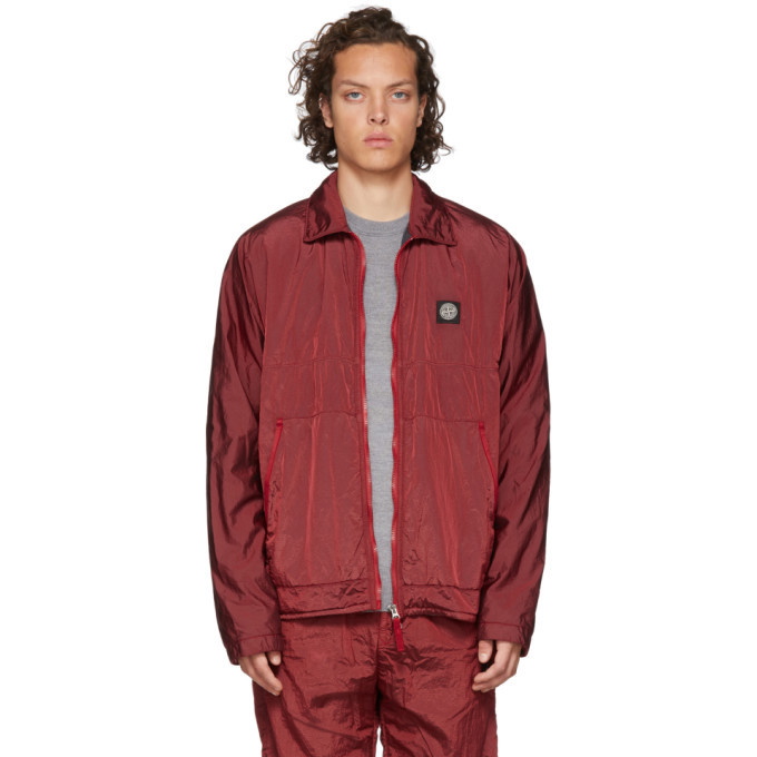 Photo: Stone Island SSENSE Exclusive Red Zip-Up Overshirt