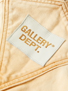 Gallery Dept. - Distressed Denim-Panelled Cotton-Canvas Overalls - Brown