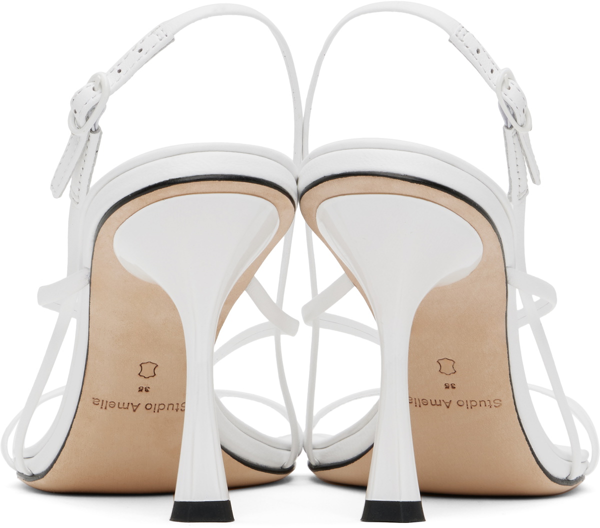 シューズ・サンダルその他 Studio Amelia Heeled shoes Studio Amelia White Wishbone 90 Heeled Sandals Studio Amelia