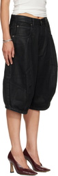 LU'U DAN Black Puffa Shorts
