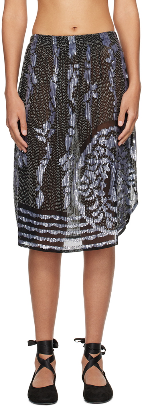 Bode Black Hyatt Midi Skirt