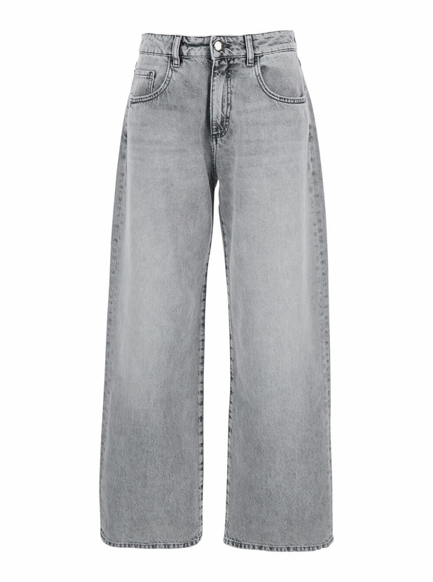 Photo: Icon Denim bea Grey Jeans With Belt Loops And Logo Patch On The Rear In Denim Woman