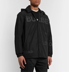 Burberry - Logo-Print Shell Hooded Jacket - Black