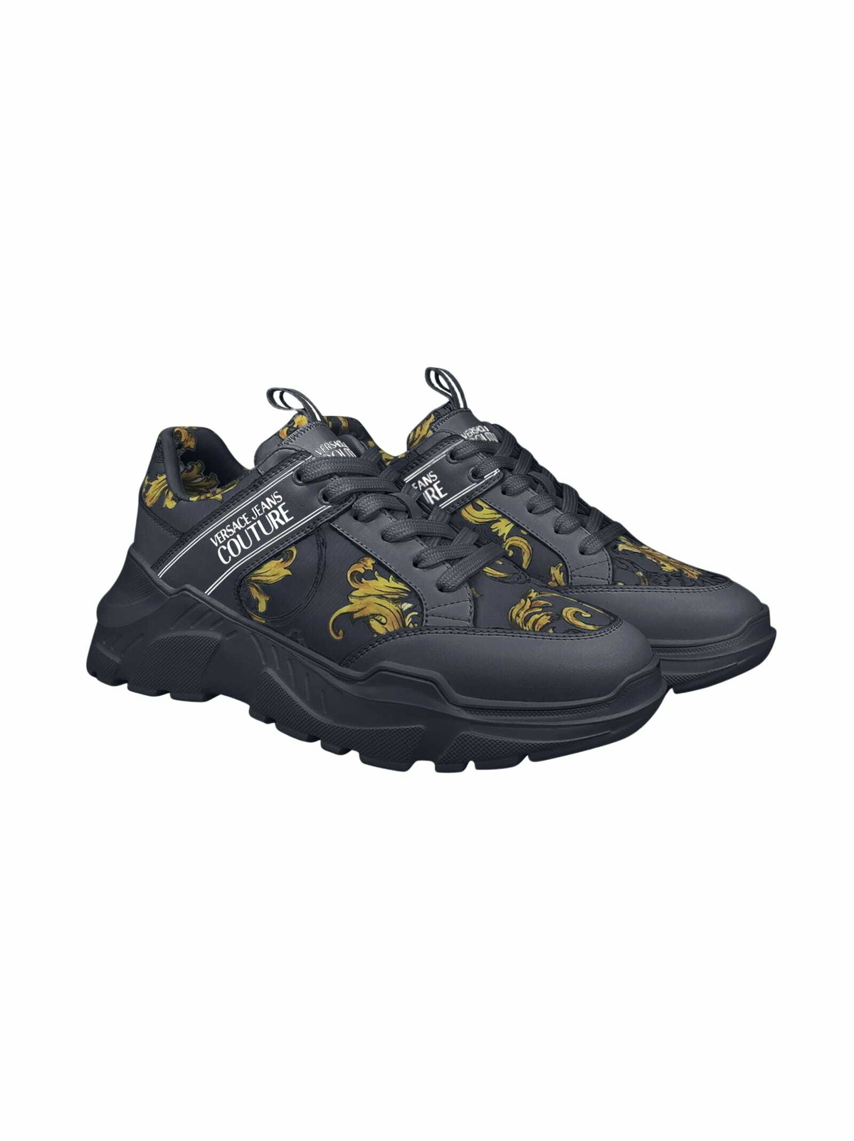 Versace Jeans Couture Black 88 V-Emblem Court Sneakers Versace