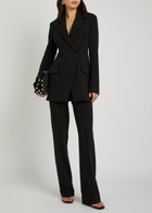 Another Tomorrow Double-breasted Fitted Jersey Blazer Black