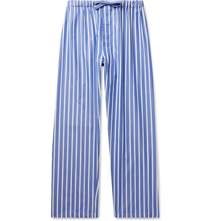 Photo: Paul Stuart - Striped Cotton-Poplin Pyjama Trousers - Blue