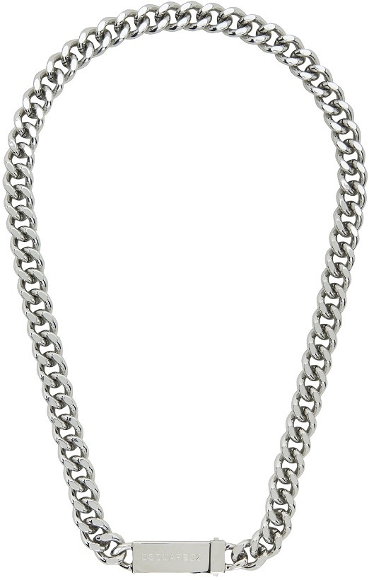 Photo: Dsquared2 Silver Couch Talks Chained Choker Necklace