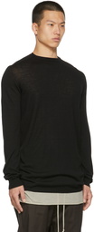 Rick Owens Black Oversized Round Neck Sweater