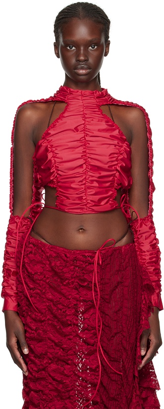 Photo: Ester Manas Red Signature Ruched Blouse