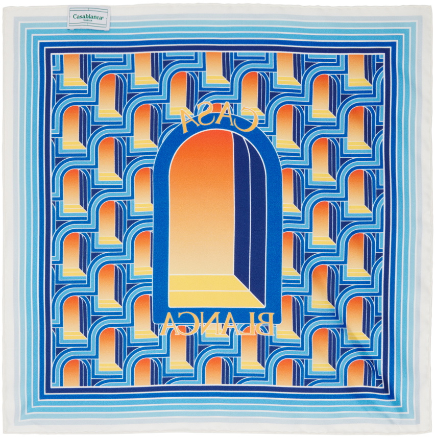 Casablanca Blue 'L'arche de Nuit' Small Scarf