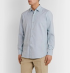 Loro Piana - Puppytooth Brushed-Cotton Shirt - Blue