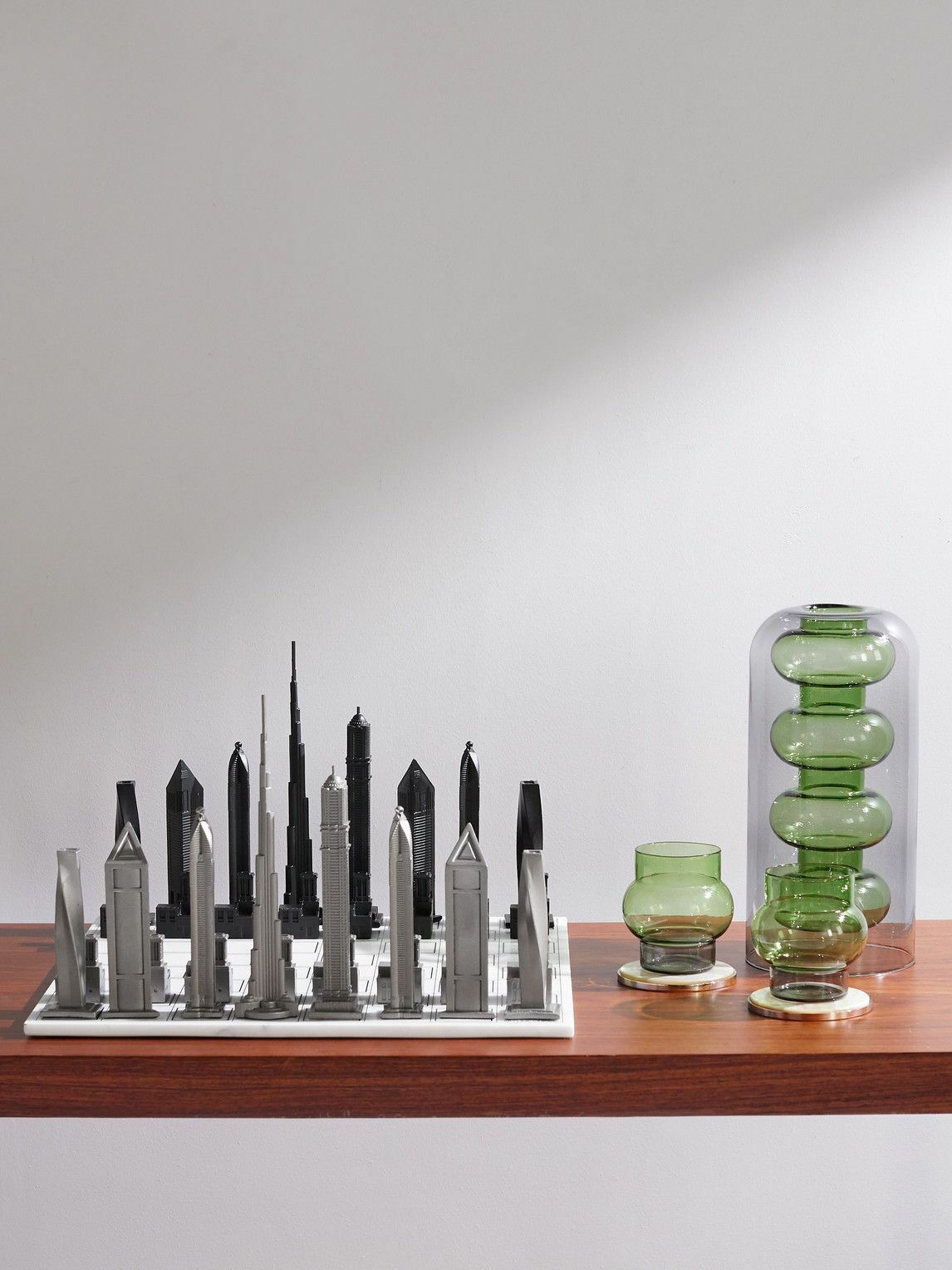 Photo: Skyline Chess - Dubai Stainless Steel and Marble Chess Set