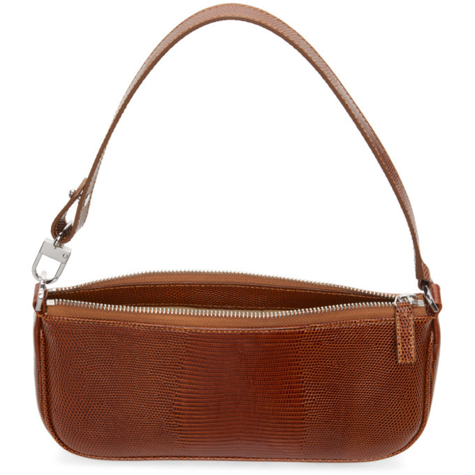 BY FAR Tan Lizard Rachel Shoulder Bag By Far