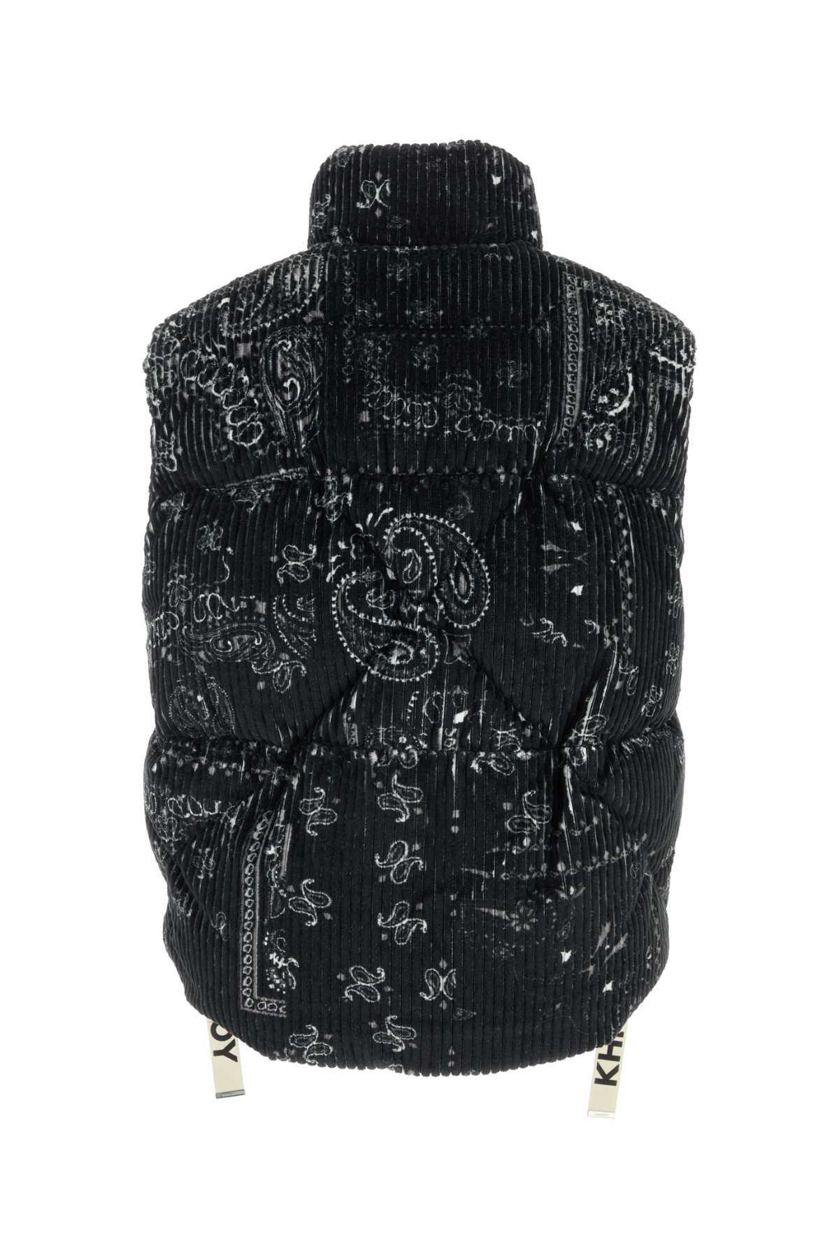 Khrisjoy Printed Corduroy Oversize Sleeveless Down Jacket