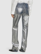 MSGM Silver-coated Denim Low Rise Jeans