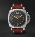 Panerai - Luminor 1950 Hand-Wound 47mm Stainless Steel and Leather Watch, Ref. No. PAM00372 - Black