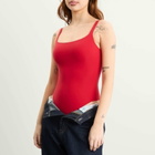 SKIMS Women's Fits Everybody Square Neck Bodysuit in Cherry