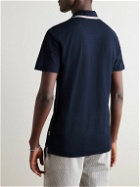 Orlebar Brown - Felix Striped Slim-Fit Linen-Piqué Polo Shirt - Blue