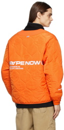 AAPE by A Bathing Ape Orange Quilted Logo Jacket