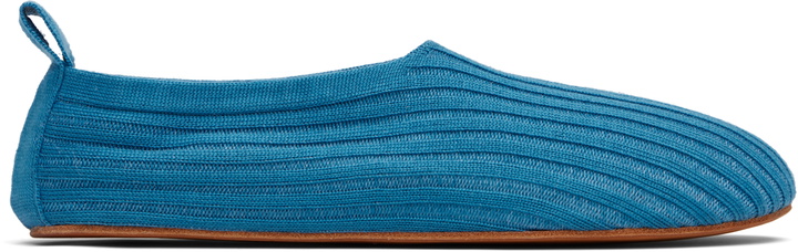 Photo: Meta Campania Collective Blue Aime Silk Rib Knit Flats