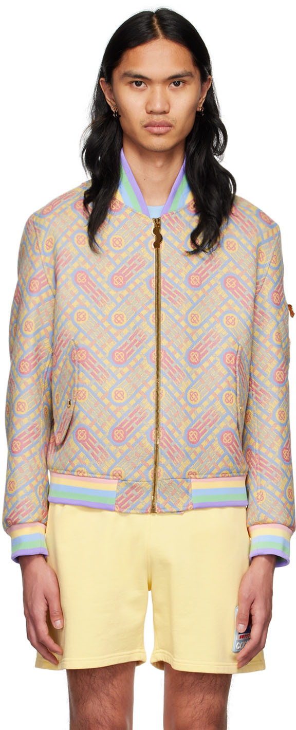 Buy Casablanca Multicolor Monogram Knit Zip Sweater - Rainbow Monogram At  51% Off