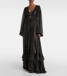 Chloé Polka-dot jacquard silk-blend lamé gown