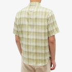 Loewe Men's Short Sleeve Check Shirt in Green/Yellow