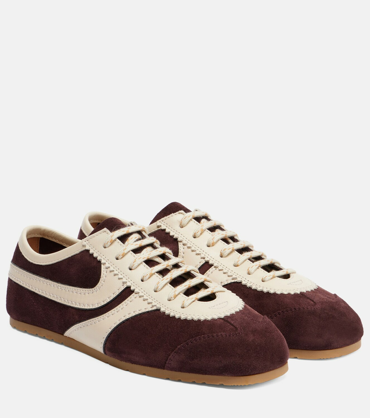 Dries Van Noten Leather-trimmed suede sneakers