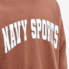 Uniform Bridge Men's Vintage Navy Arch Logo Sweat in Red/Brown