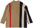 Burberry Baby Beige Wool Stripe Cardigan