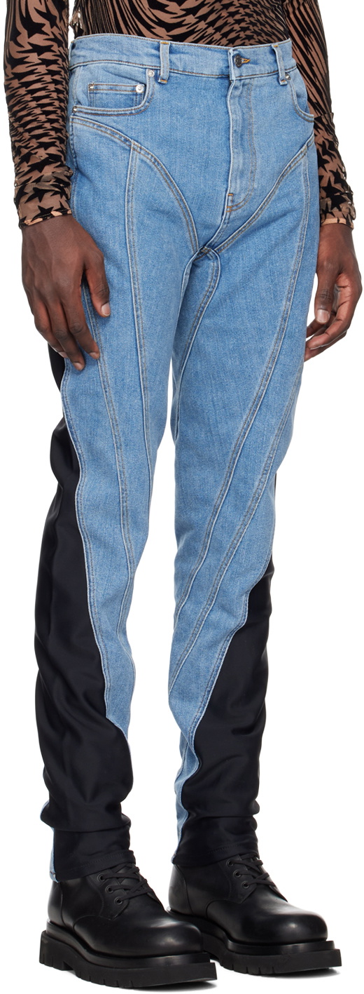 Mugler Blue Spiral Jeans Mugler