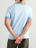 POLITE WORLDWIDE® - Printed Cotton and Hemp-Blend Jersey T-Shirt - Blue