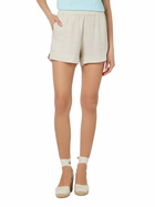 MC2 Saint Barth Woman Off-white Linen Pull Up Shorts Meave