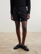 Mr P. - Straight-Leg Cotton Drawstring Shorts - Black