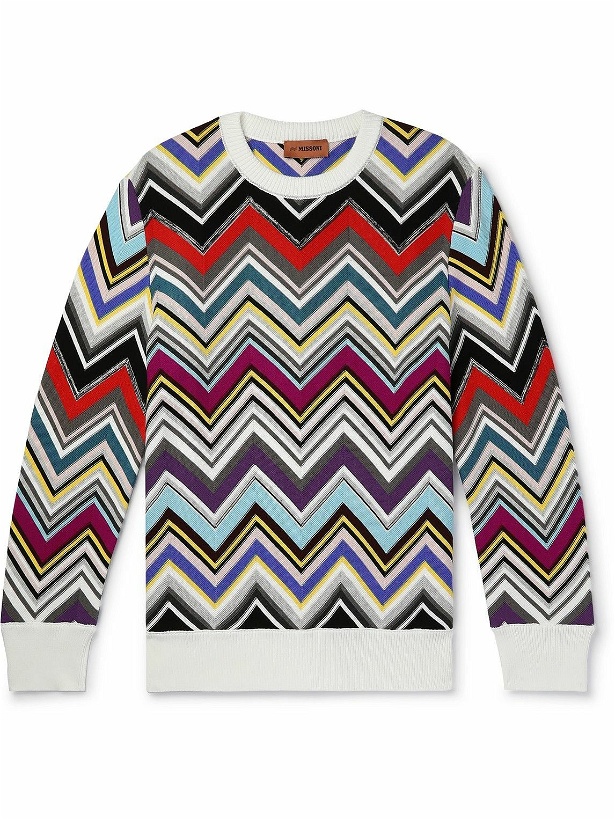 Photo: Missoni - Slim-Fit Striped Crochet-Knit Cotton Sweater - Multi