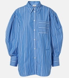 Ganni Striped oversized cotton poplin shirt