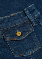 Paige Jannelle Panelled Stretch-denim Mini Skirt Blue