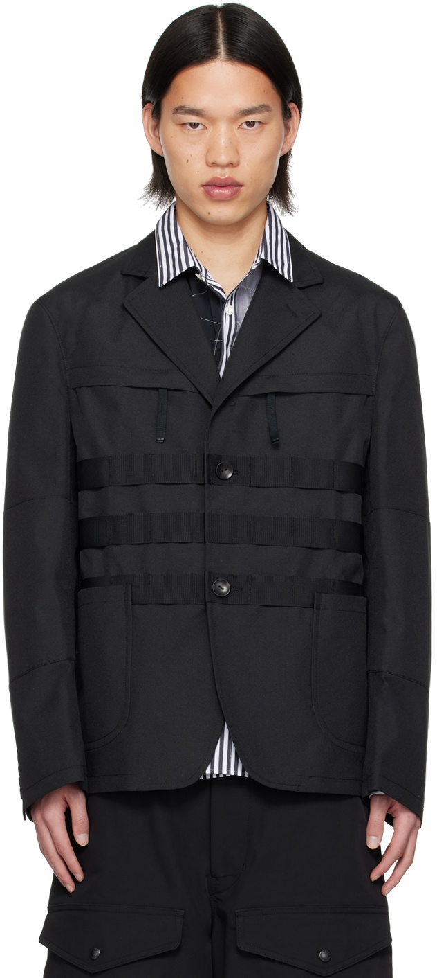 Junya Watanabe Black Single-Breasted Blazer