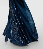 Erdem Caped sequined gown