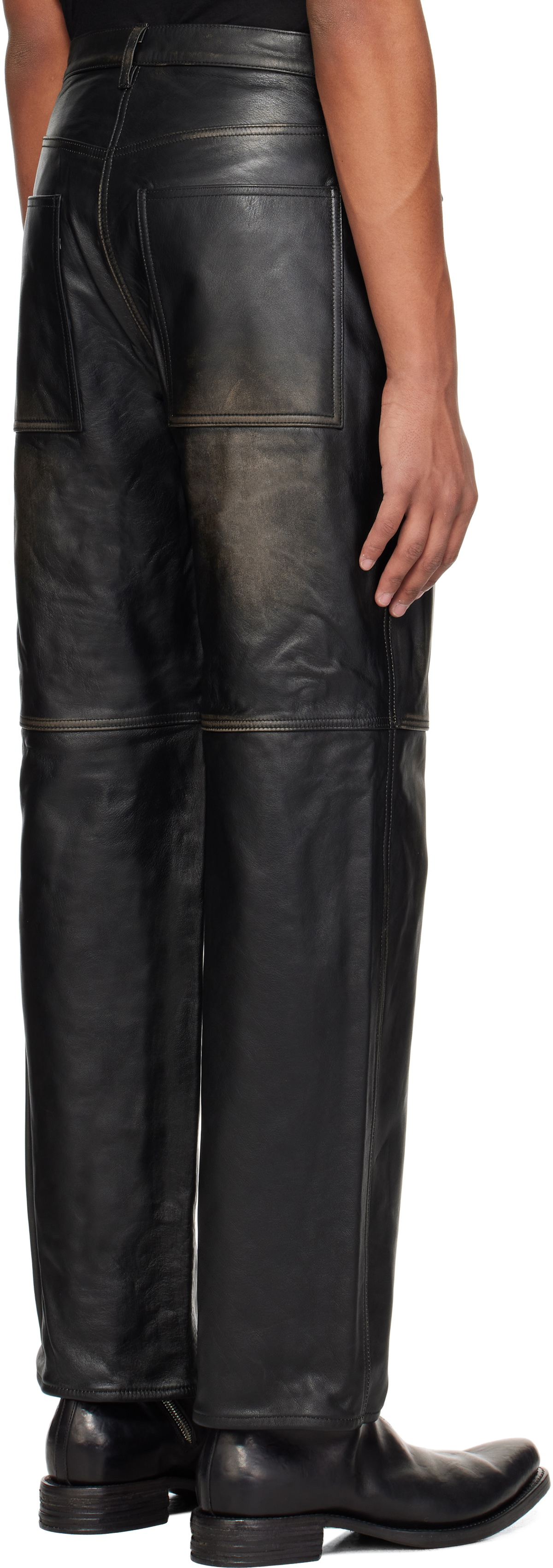 Thug Club Black Bio Soldier Leather Pants Thug Club
