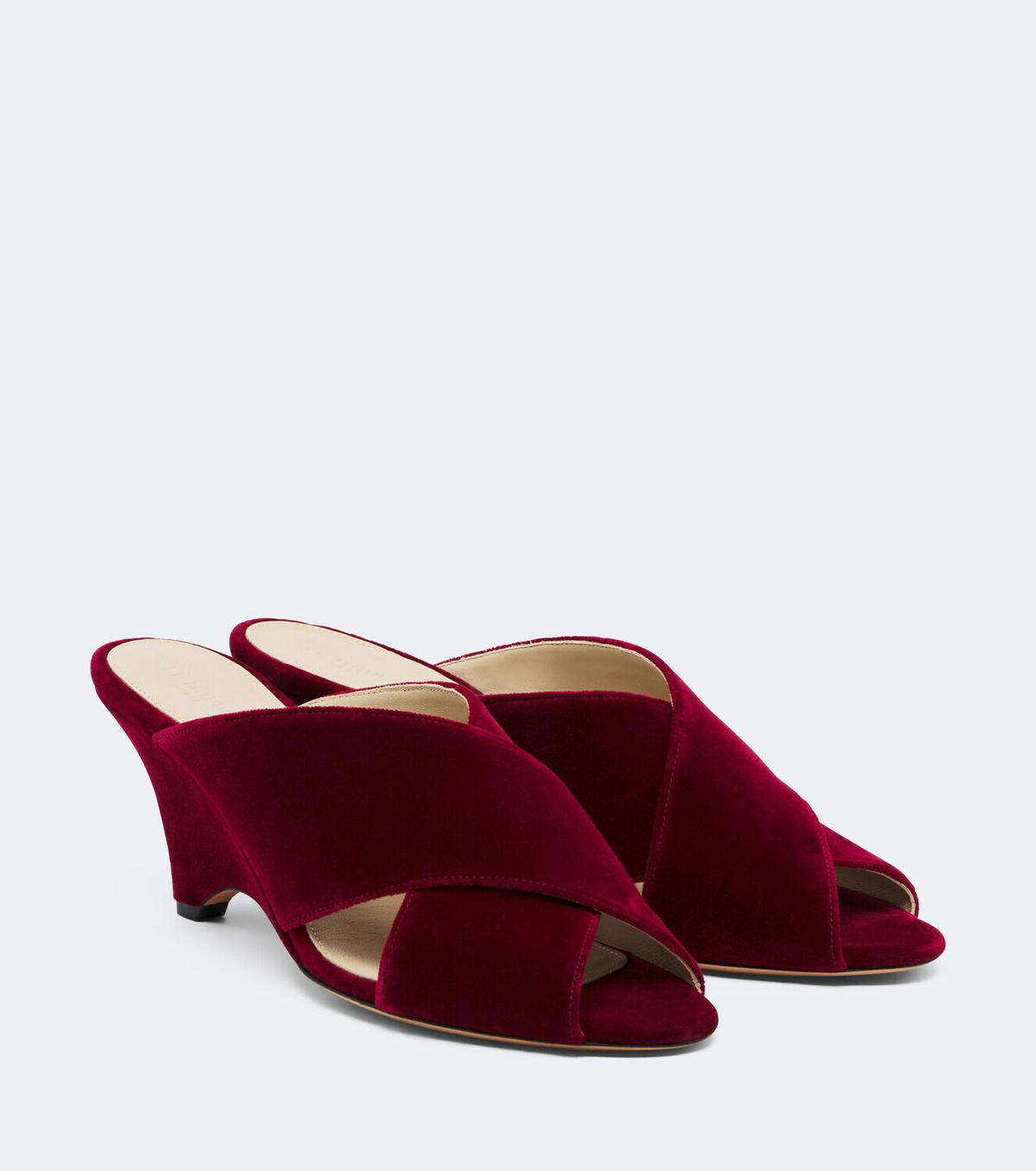 Le Monde Béryl Luca velvet wedge mules