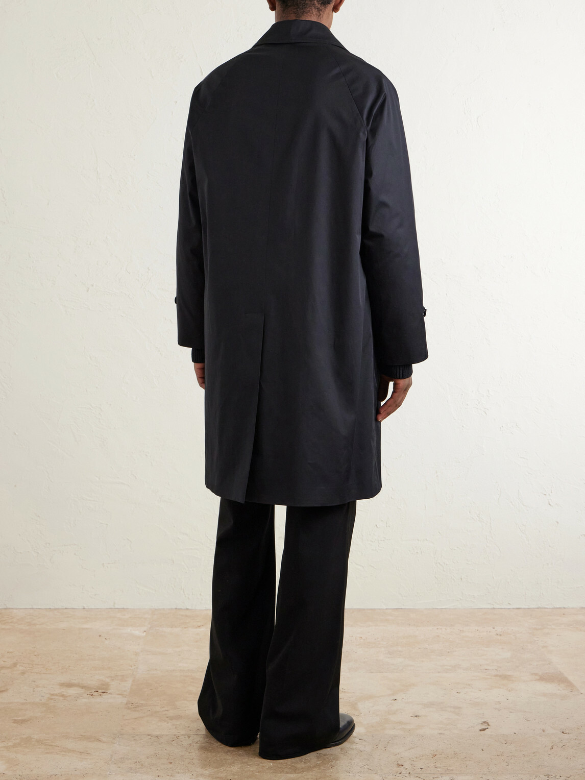 De Petrillo - Structured Cotton-Blend Coat - Black