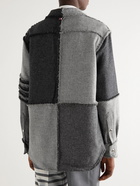 Thom Browne - Frayed Patchwork Shetland Wool Shirt Jacket - Gray