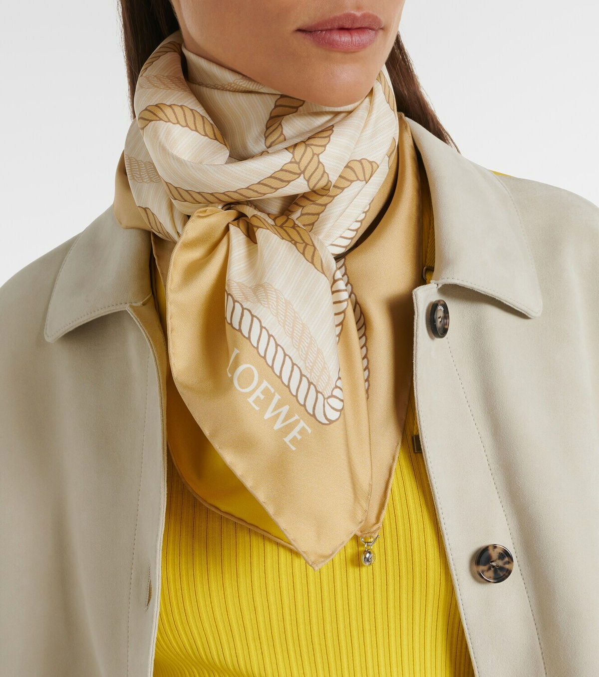 Loewe Anagram silk twill scarf