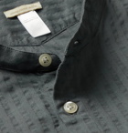 Massimo Alba - Grandad-Collar Cotton-Seersucker Shirt - Gray