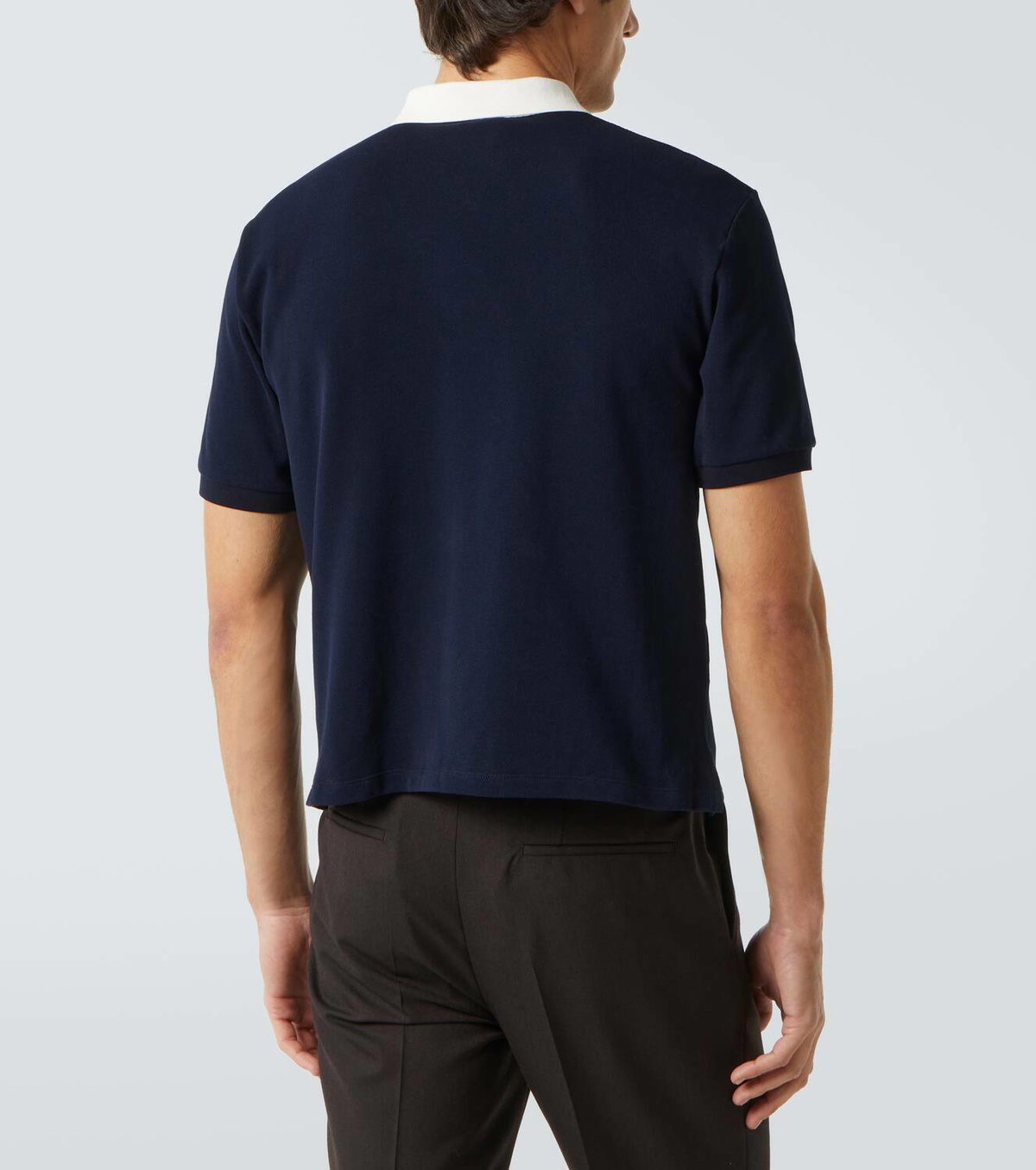 Miu Miu Logo cropped cotton piqué polo shirt