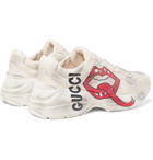 Gucci - Rhyton Printed Distressed Leather Sneakers - Men - Ivory